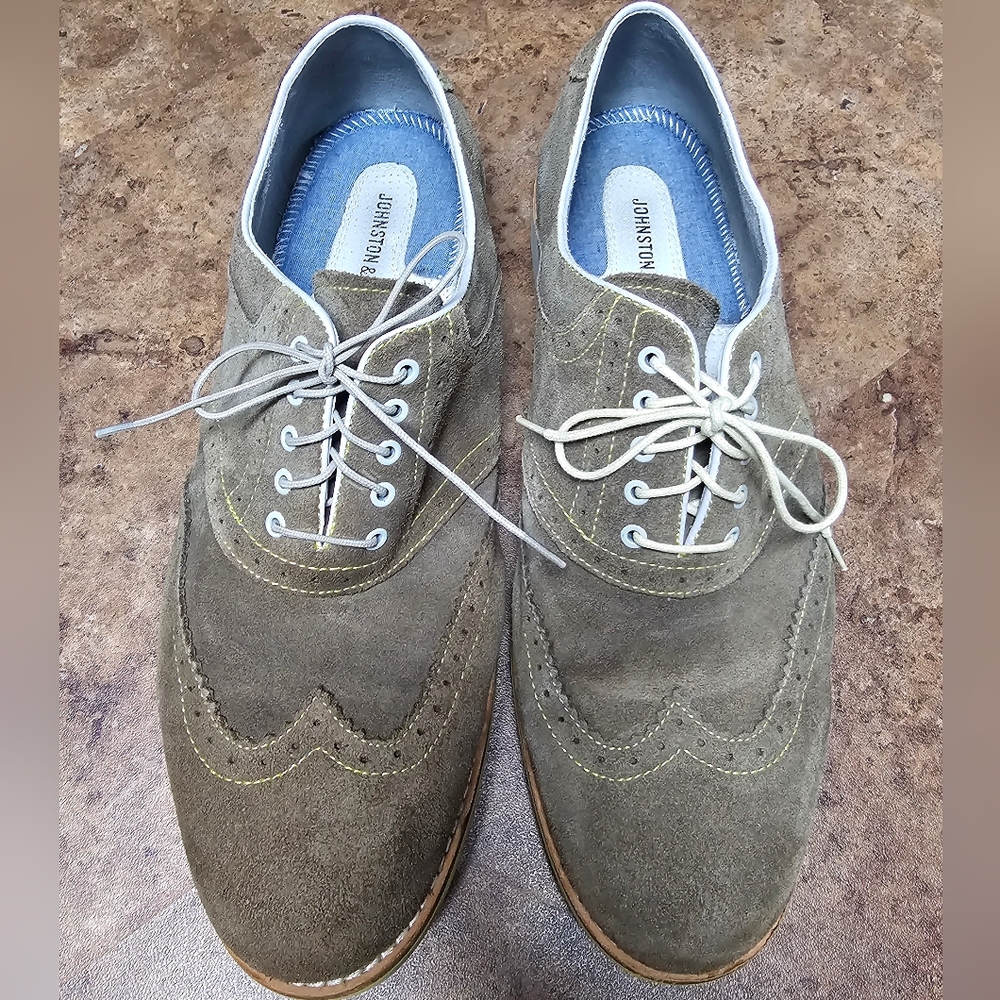 Johnston & Murphy Suede Wingtips with yellow accent Size 11 1/2 M